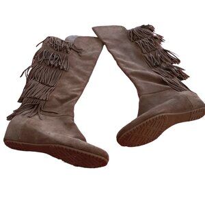 ISOLA Trevora ITALY 100% suede leather  Knee Wedge High Boots